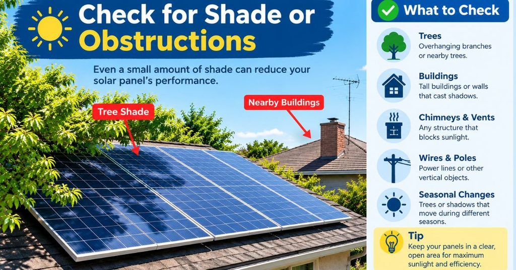 Check for Shade or Obstructions